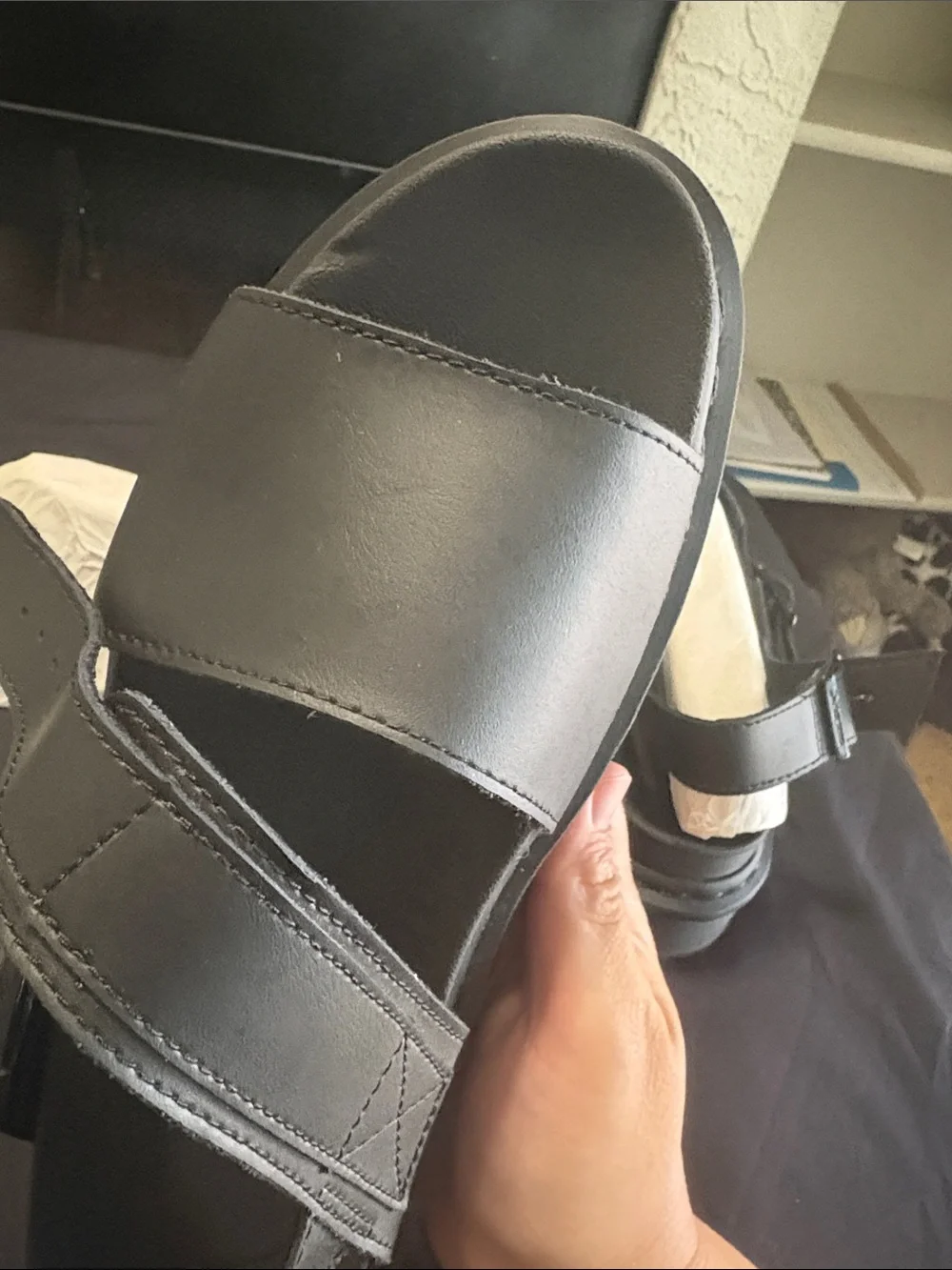 Dr. Martens Black Chunky Platform Buckle Sandals